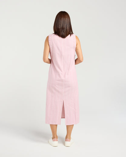 Edith Pink Stripe Dress S6055-1
