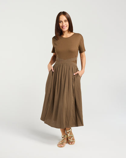 Delilah Dress Brown S6080A