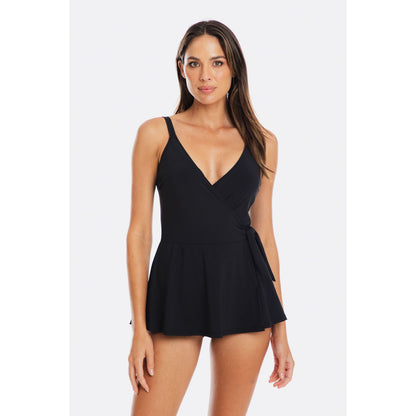TOGS Black Microfibre Swimdress