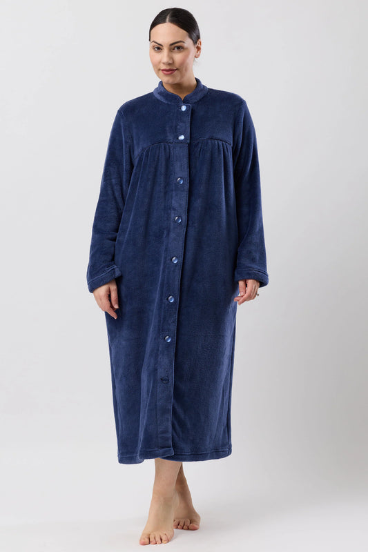 Button Gown Polyester Fleece SK941