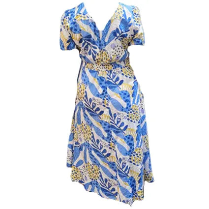 GLAM V Neck Cotton Dress 2504-4