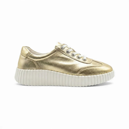 Valencia Gold Metallic Platform Sneaker