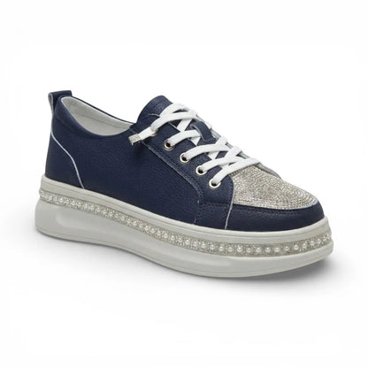 Matilda Chrystal Toe Platform Sneaker