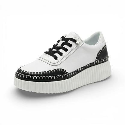 Noa Black Whipstitch Platform Sneaker