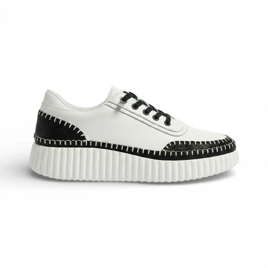 Noa Black Whipstitch Platform Sneaker