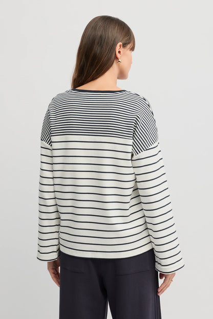 Halcyon Tee Ecru/Navy YT3061