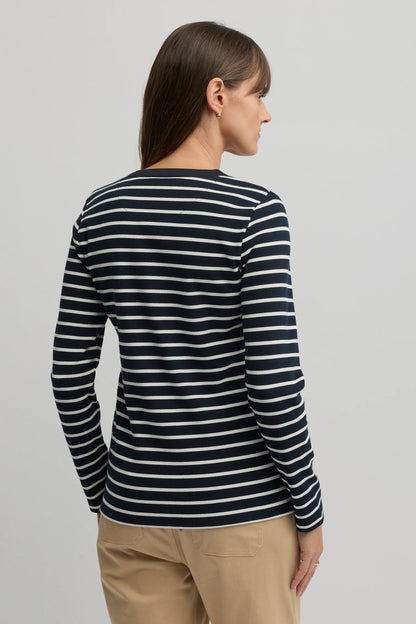 Jovis Navy/Ecru Rib Henley YT3068