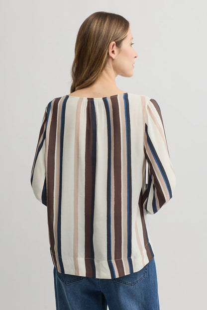 Inprint Truffle Stripe Blouse YT4347