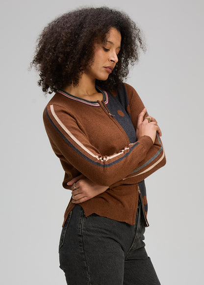 Stripe Spot Zip Up Cardi ZP8135