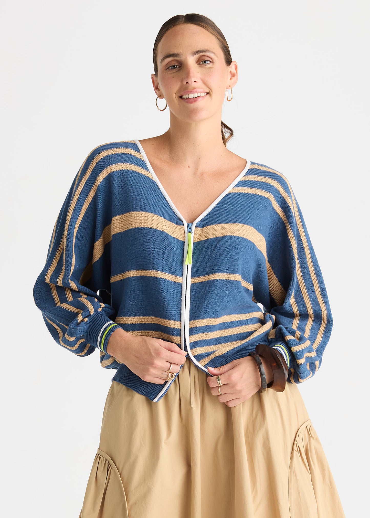 Statement Zip Knit Cardi ZP8808