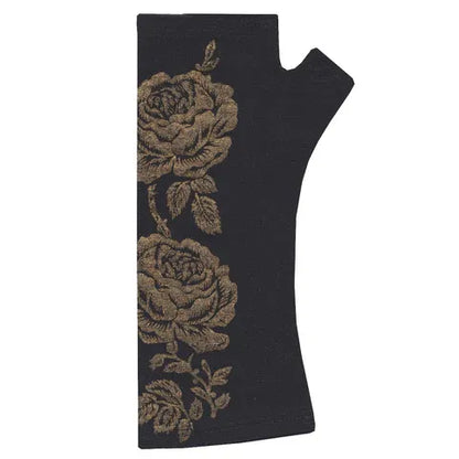 Black Print Fingerless Gloves