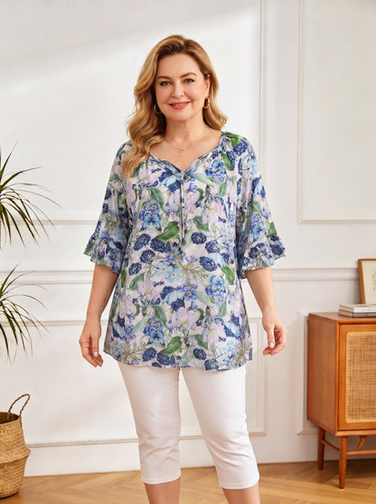 GLAM Cotton Tie Front Top 2653