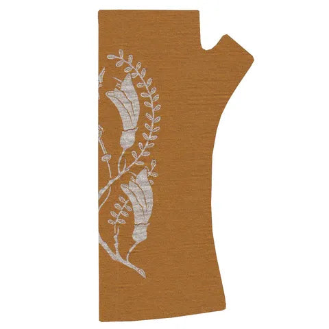 Mustard Print Fingerless Gloves