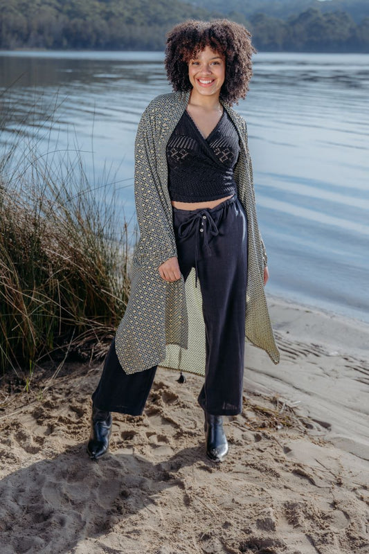 Cienna Eline Poly/Silk Kimono