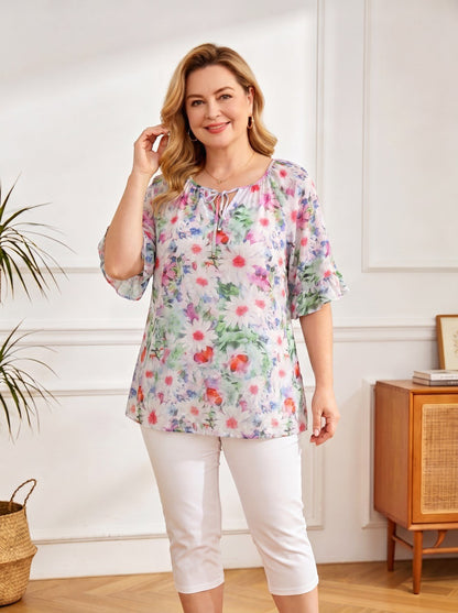 GLAM Cotton Tie Front Top 2653