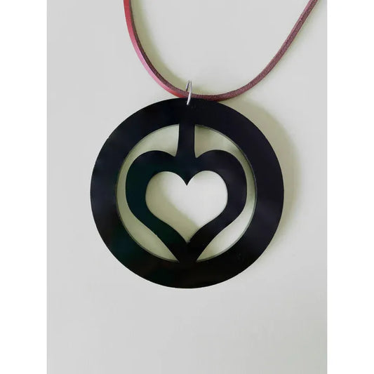 Circle Heart Cutout Perspex Pendant