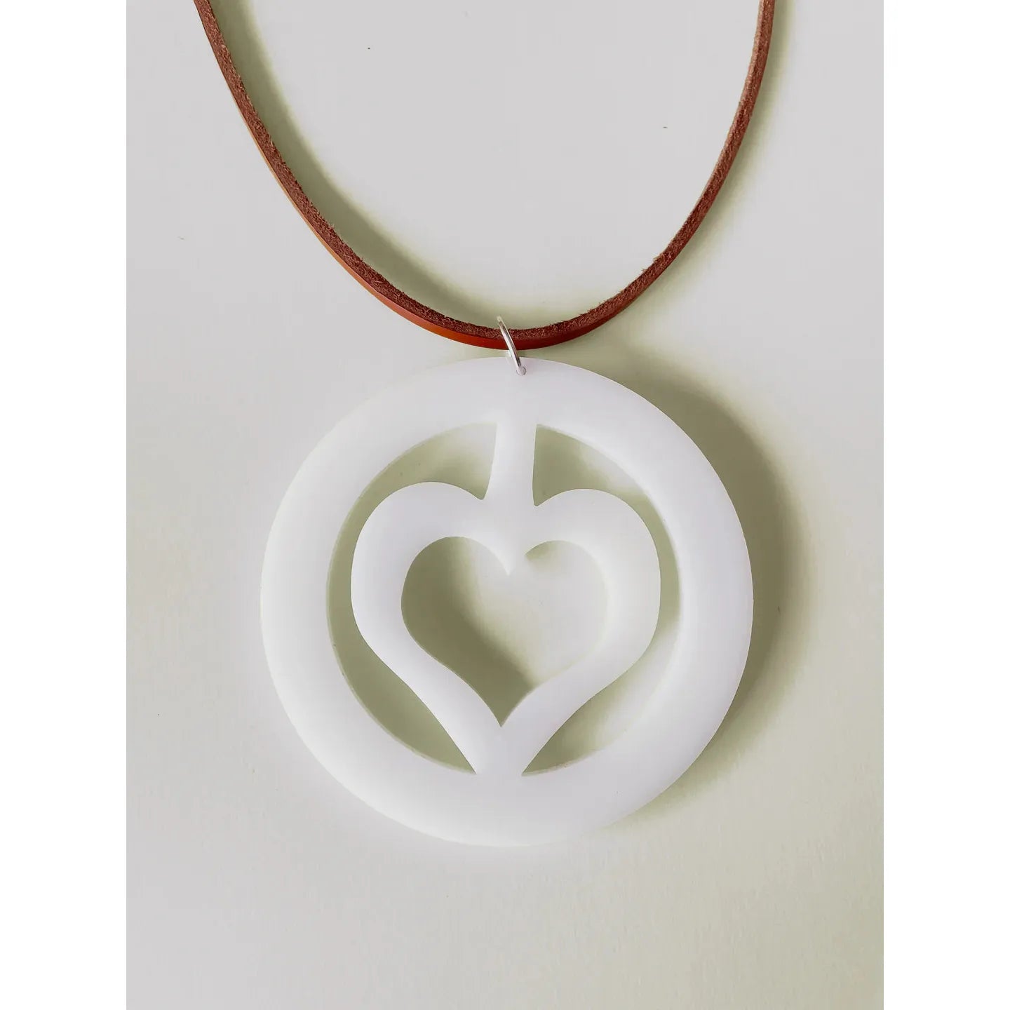 Circle Heart Cutout Perspex Pendant
