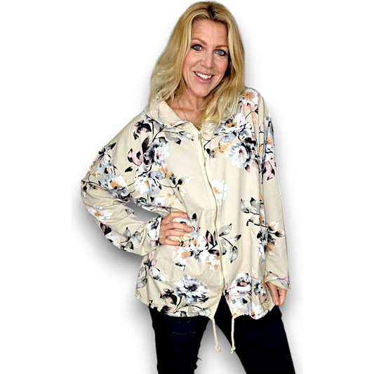 Blossom Cotton Zip Hoodie
