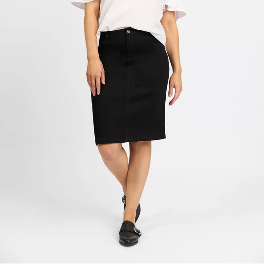 Georgia Black Denim Skirt M433