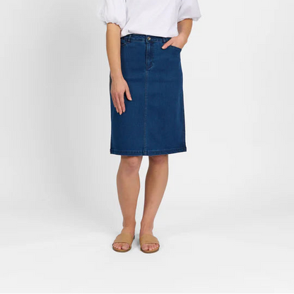 Georgia Blue Wash Denim Skirt M433