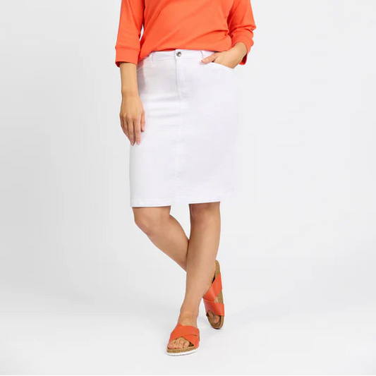Georgia White Denim Skirt M433