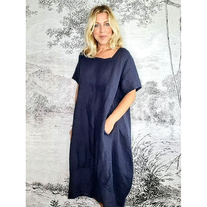 Plain Mid Sleeve Maxi Dress