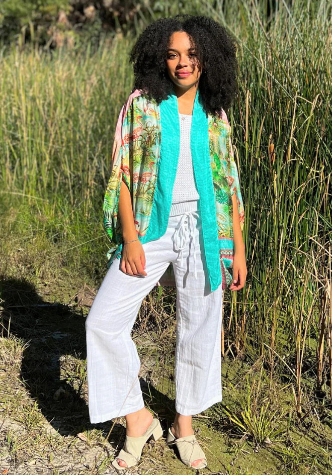 Cienna Flamingo Silk/Viscose Cape