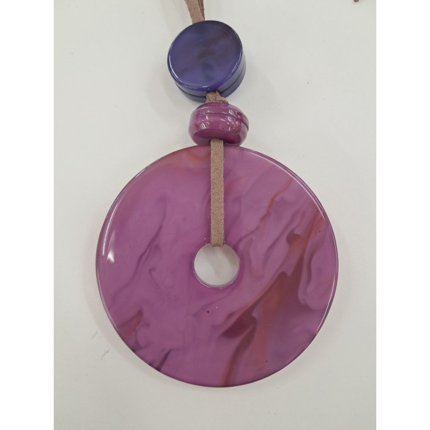 Large Acrylic Donut  Long Necklace