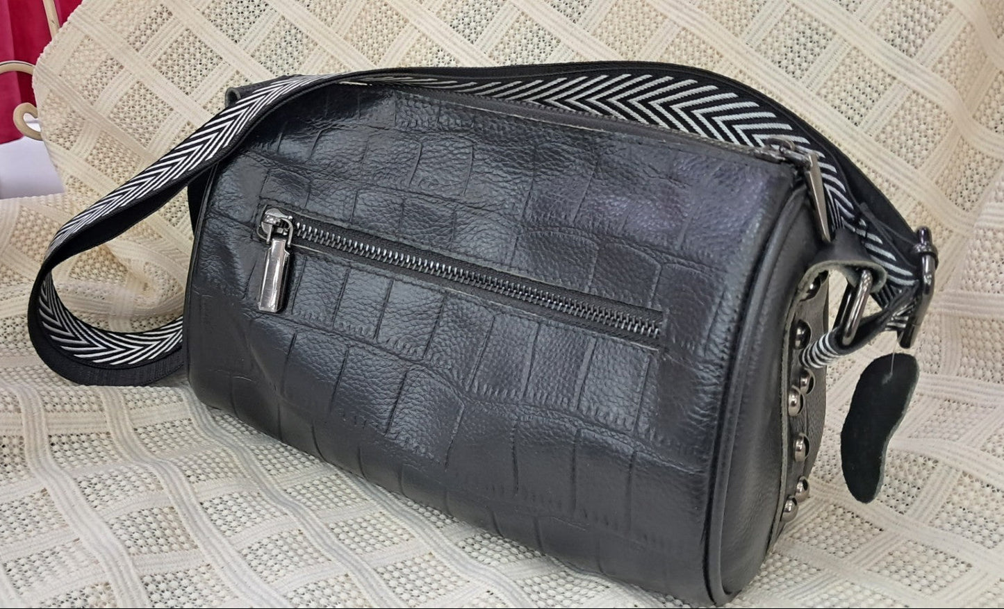 Leather Pencil Case Crossbody Bag