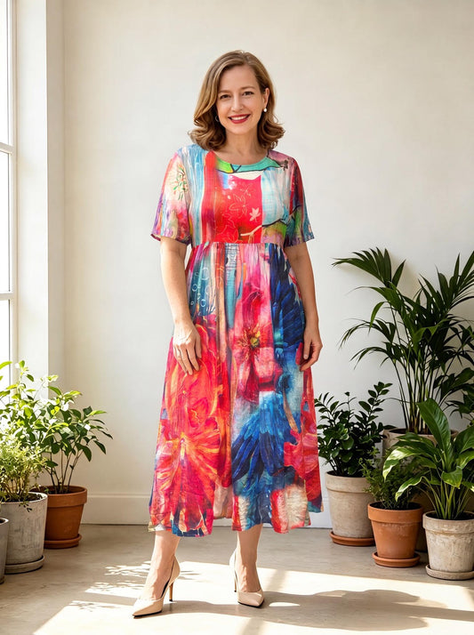 Glam Tiered Cotton Dress 2610-1