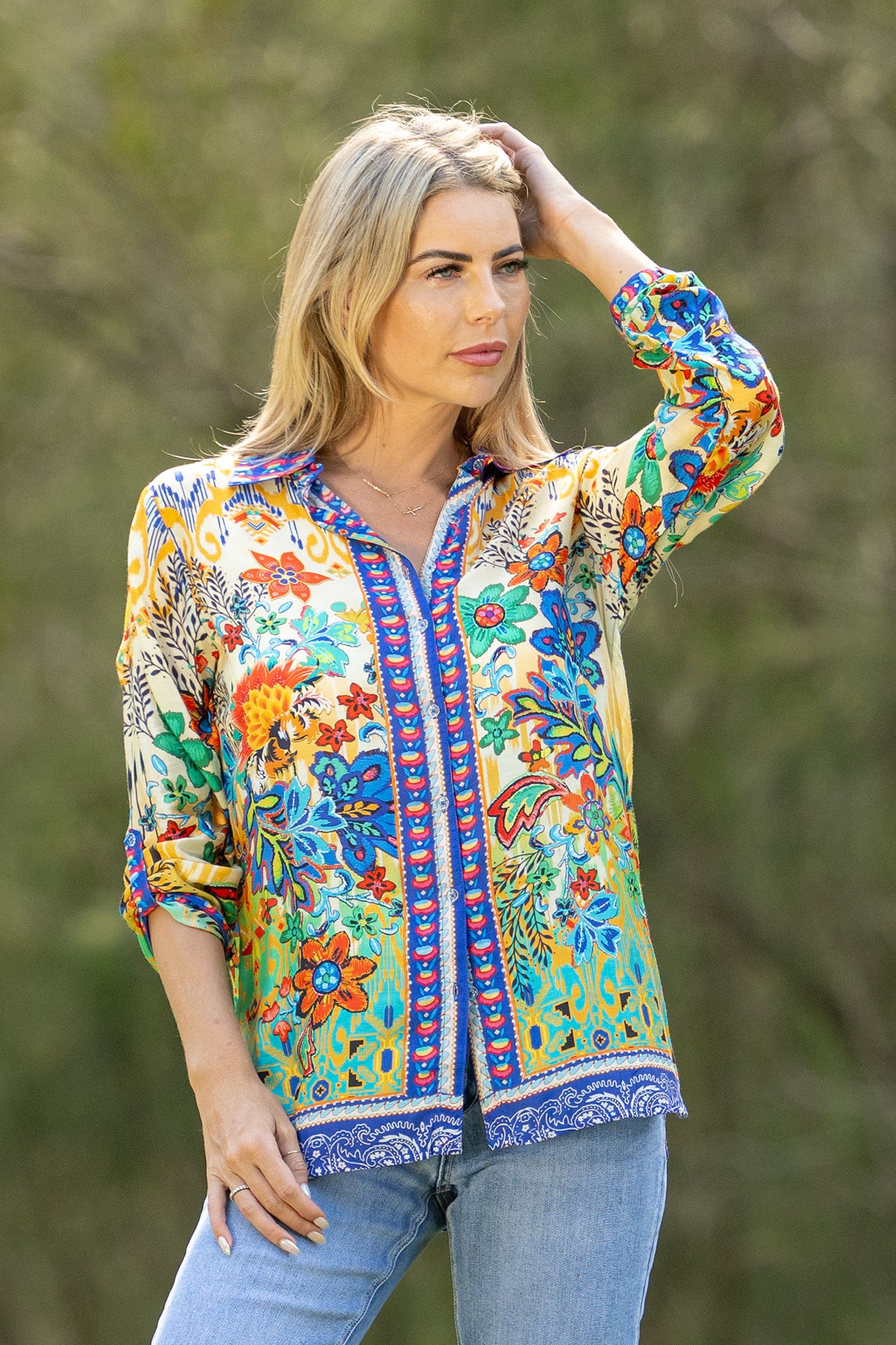 Cienna Folksy Silk Viscose Shirt