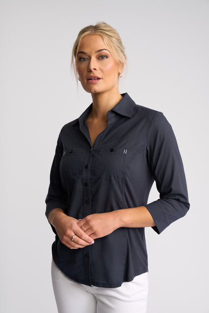 Isla Shirt w Rib Panels 4032
