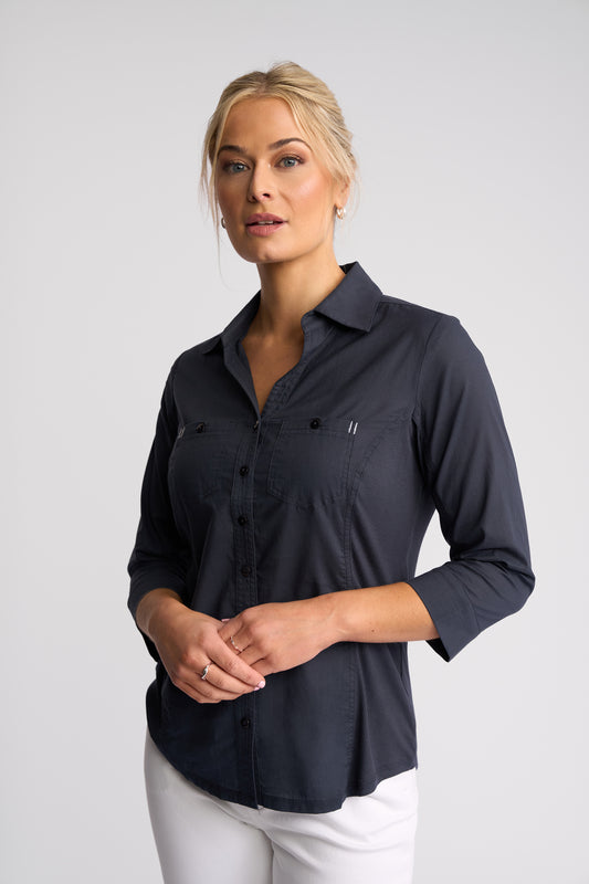 Isla Shirt w Rib Panels 4032