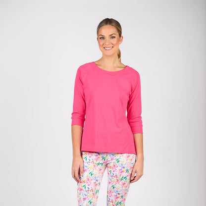 Vassalli 3/4 Sleeve Boat Neck Top 4381