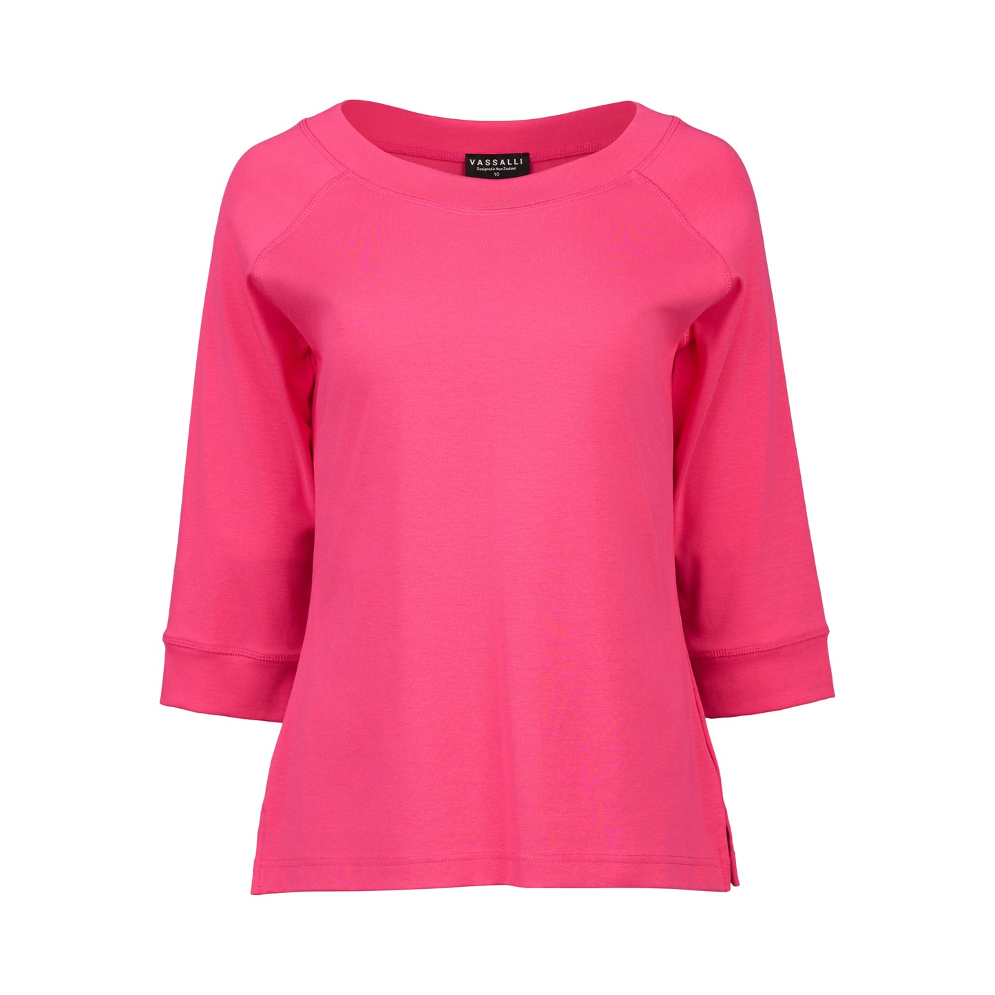 Vassalli 3/4 Sleeve Boat Neck Top 4381