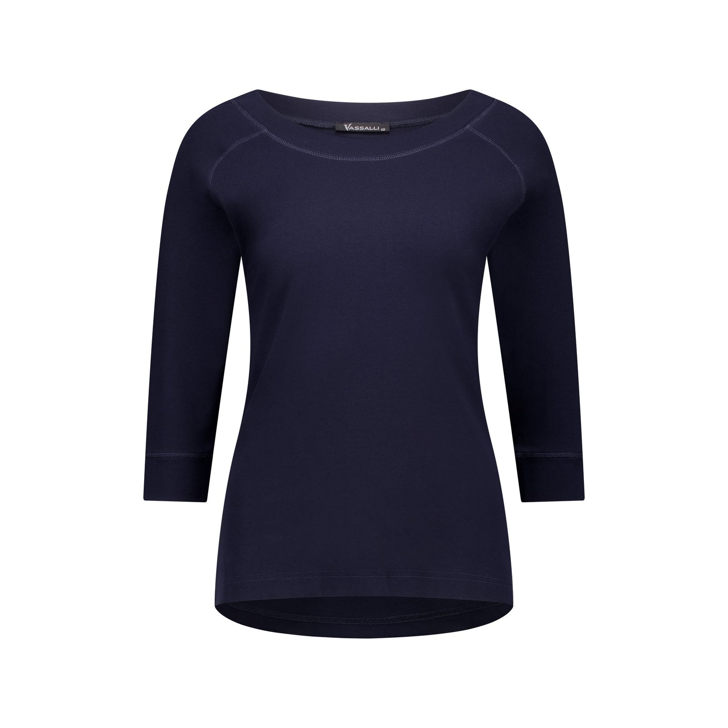 Vassalli 3/4 Sleeve Boat Neck Top 4381