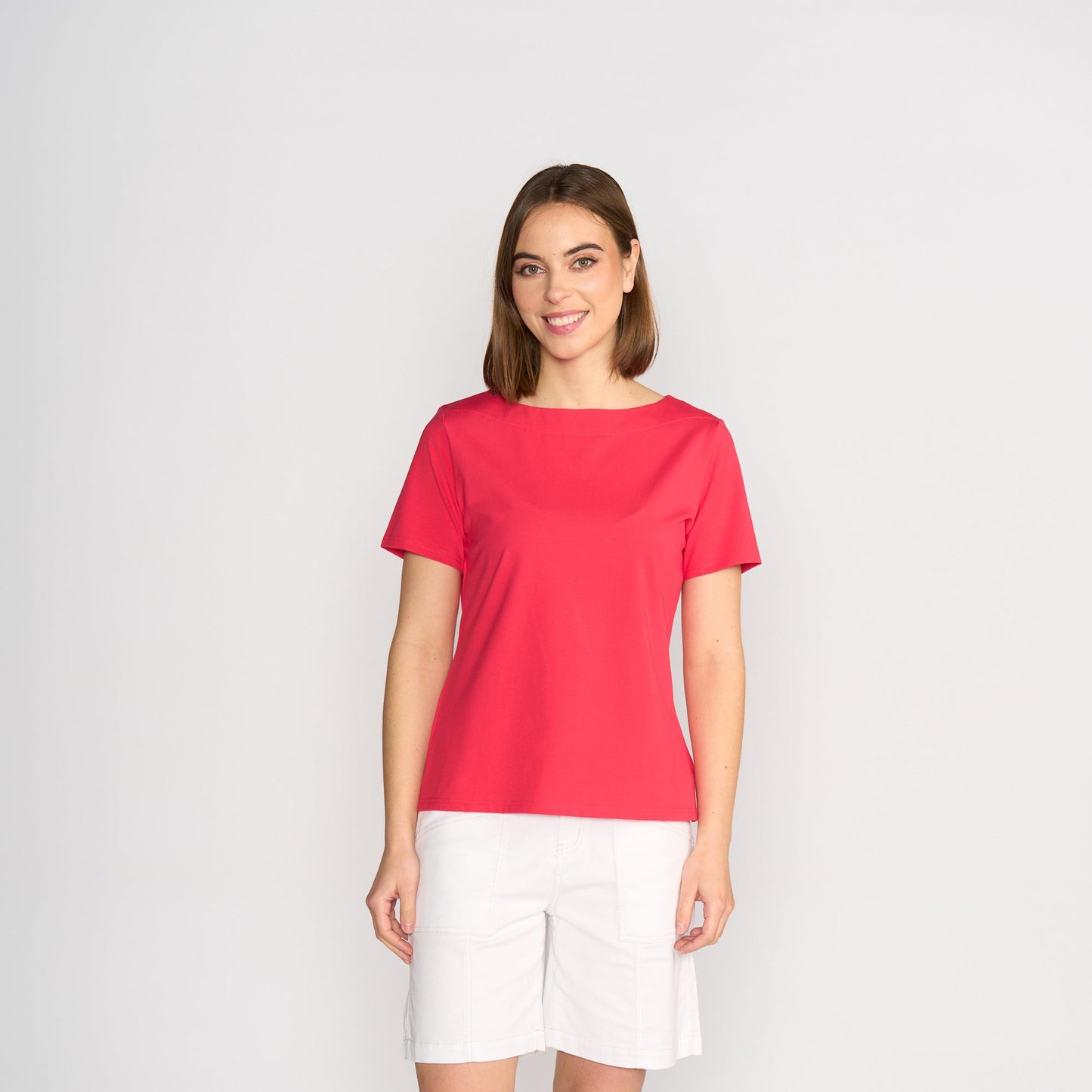 Vassalli Cherry Boat Neck Top 4489
