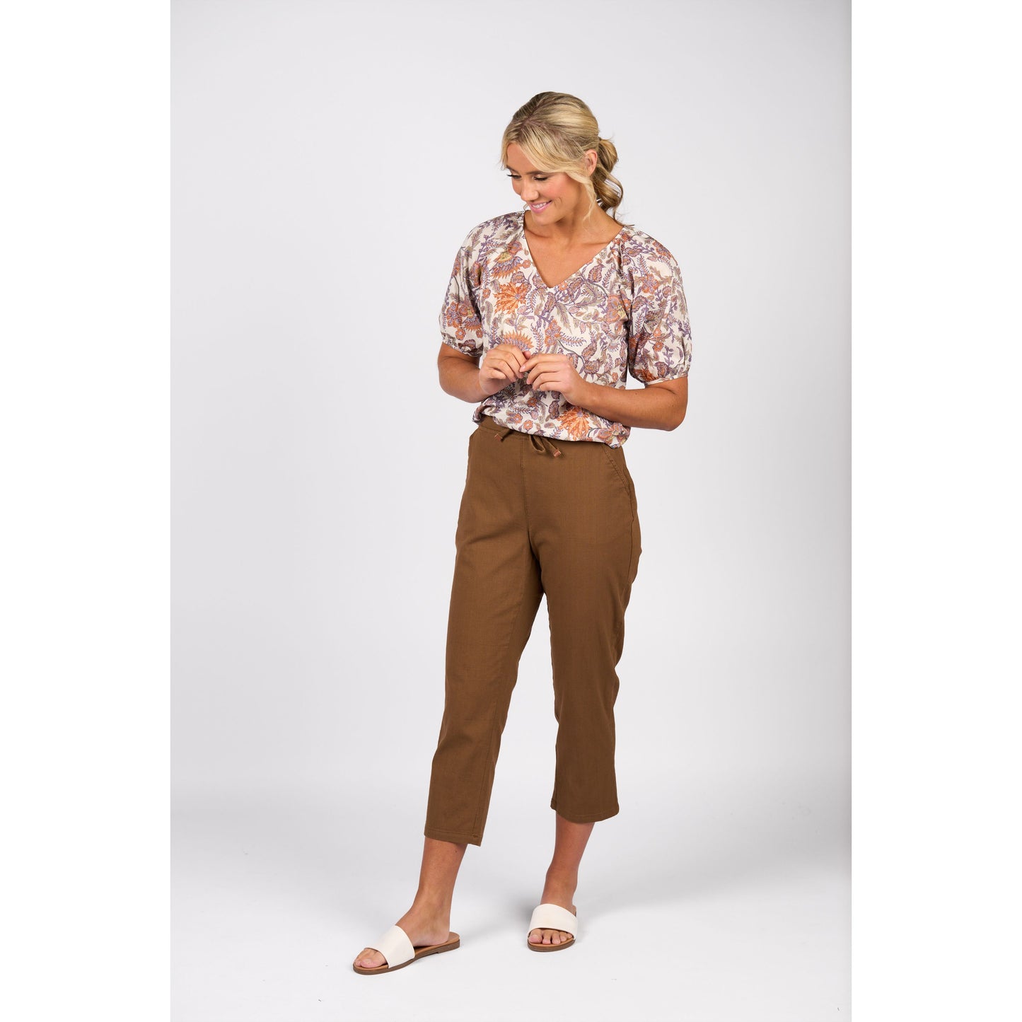 Vass 7/8 Slim Leg Elastic Waist Pant 5791A