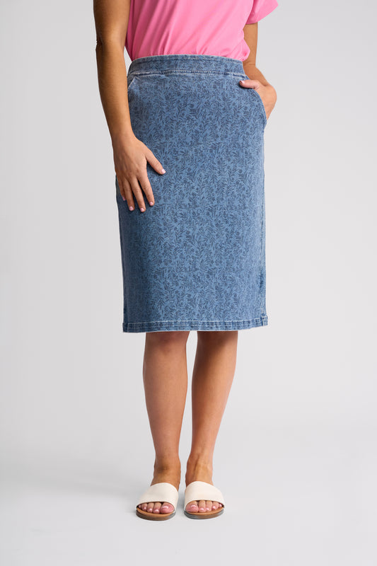 Wisteria Denim Terra Skirt 7066P