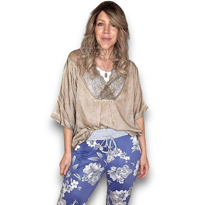 Washed Silky Lace Tee