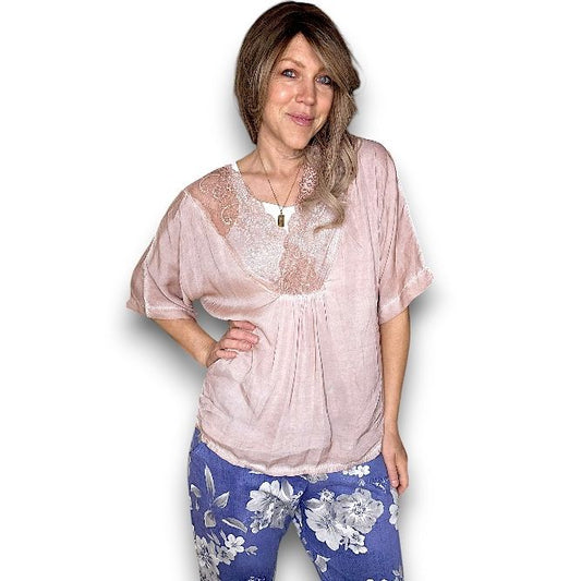 Washed Silky Lace Tee